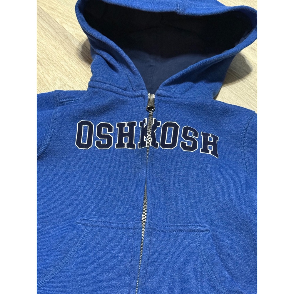 OshKosh B'Gosh‎ Blue Zip Up Hoodie Toddler Size 2T Applique Logo - Picture 2 of 4